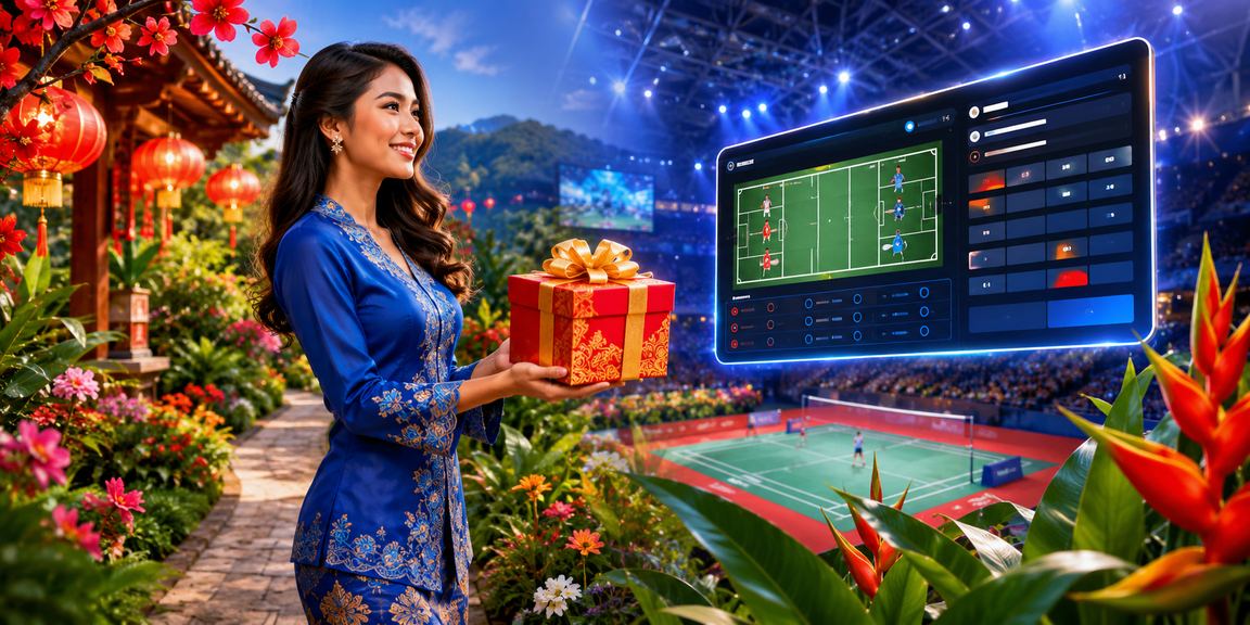 Pemain Malaysia dalam baju kurung menyemak odds pertaruhan sukan di telefon